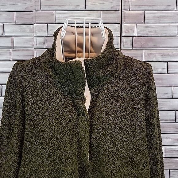 Entro pullover fleece olive green sweater Size M - Picture 4 of 11